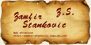 Zamfir Stanković vizit kartica